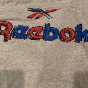 Reebok Heather Gray Tee with Black Print